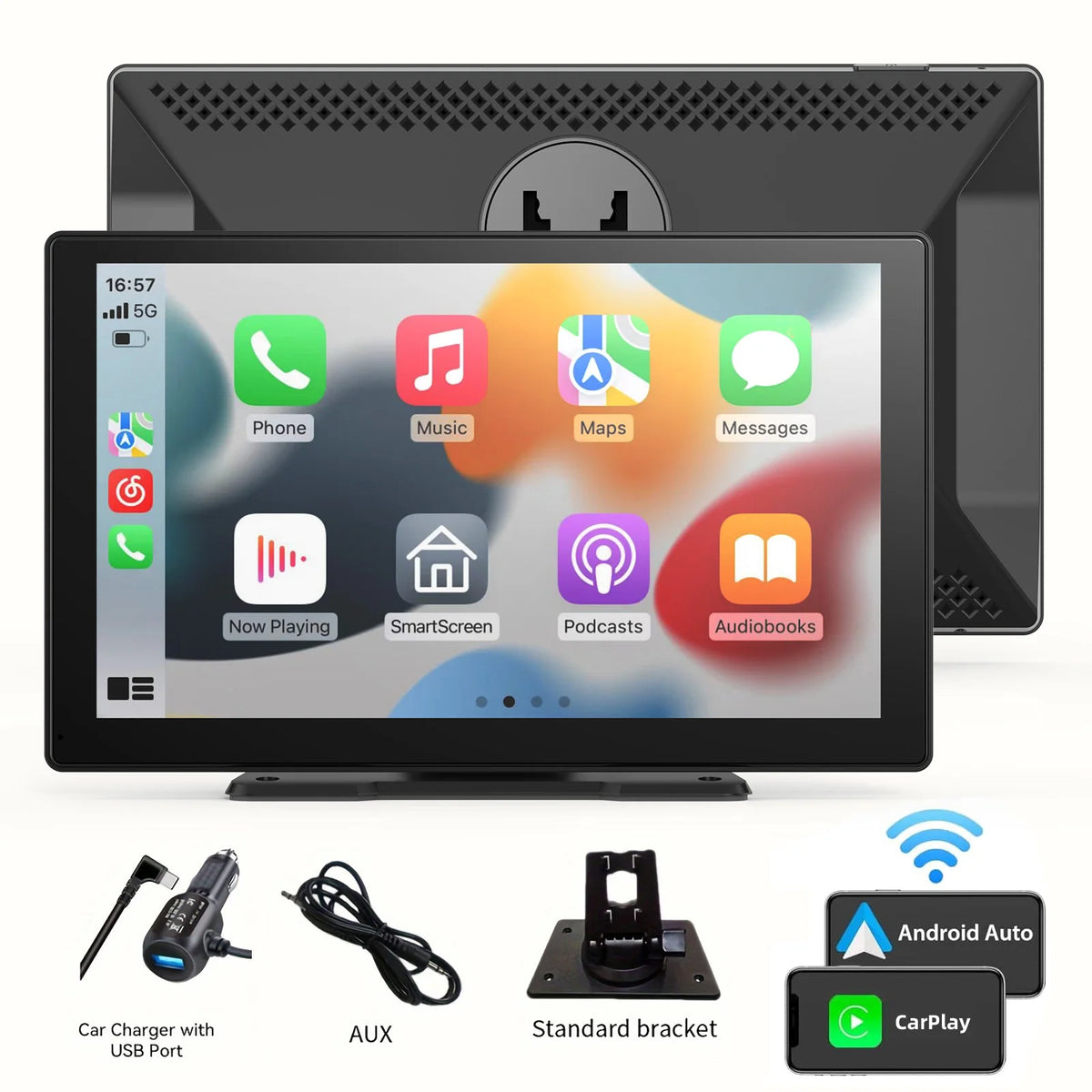 Portable Wireless CarPlay & Android Auto Screen