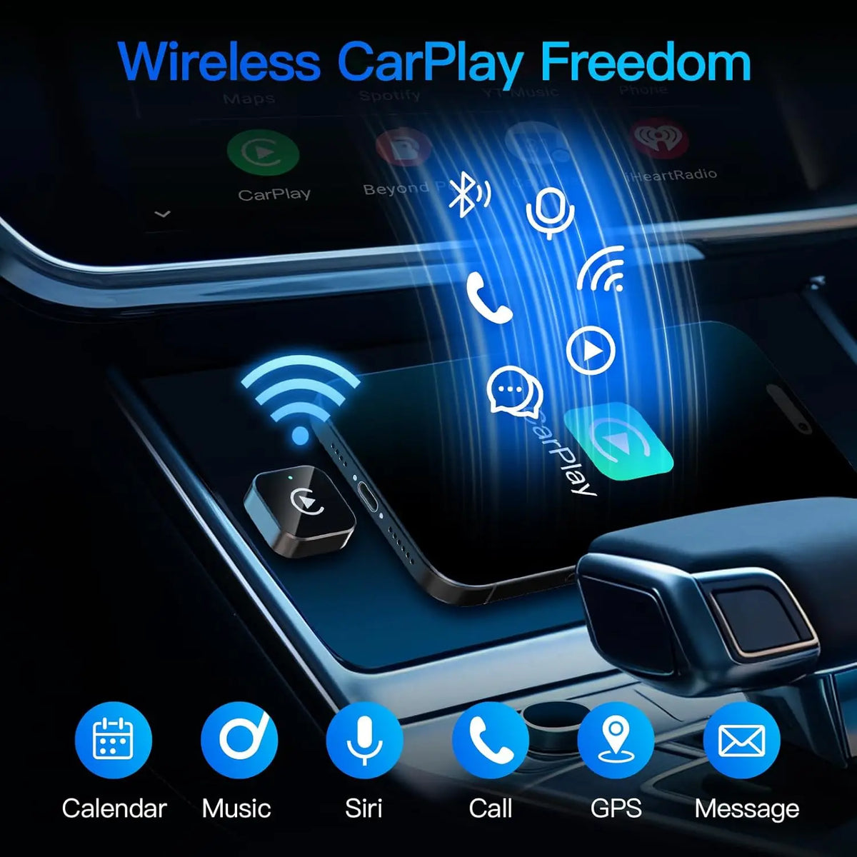 Compact Wireless CarPlay & Android Auto Adapter