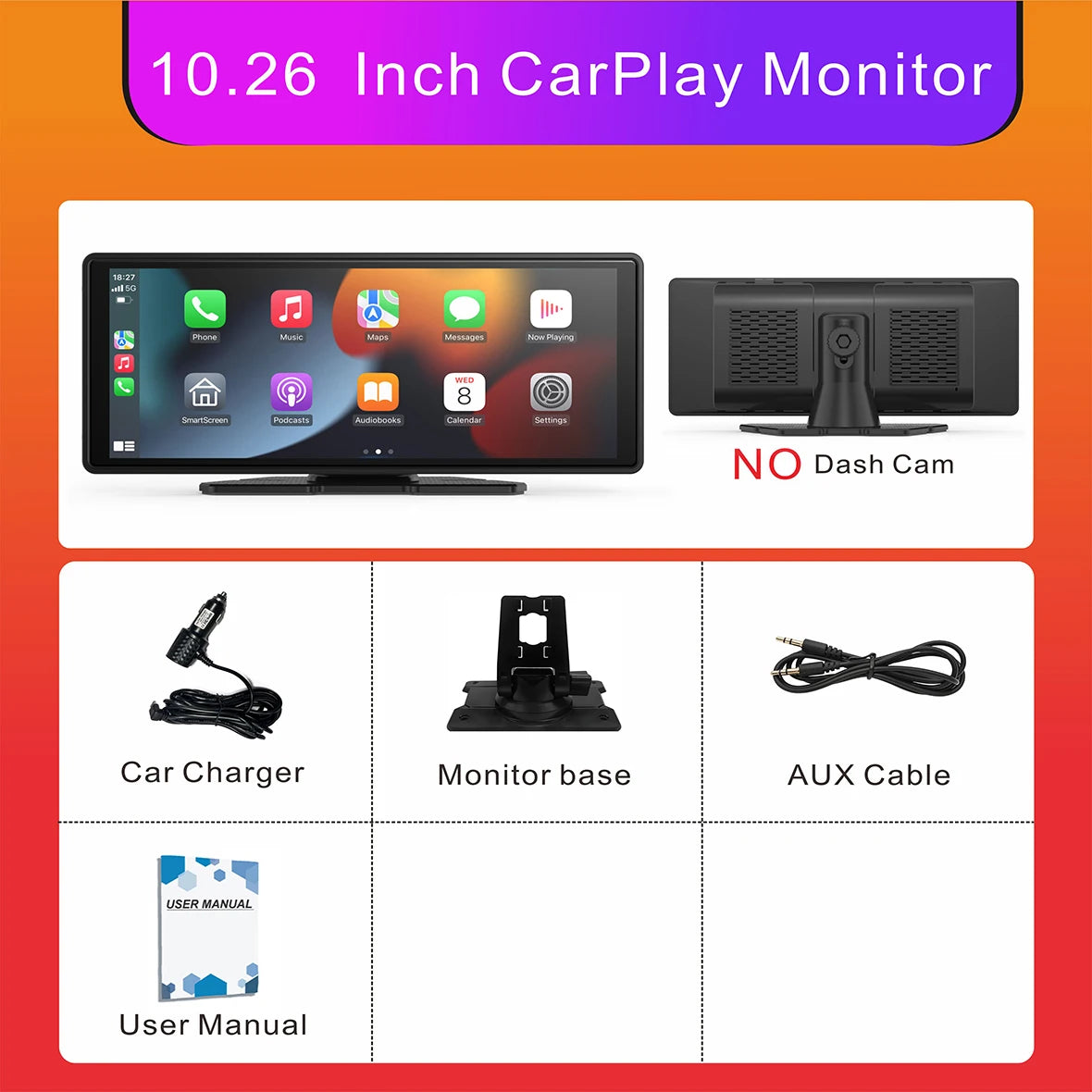 Portable Wireless CarPlay & Android Auto Screen