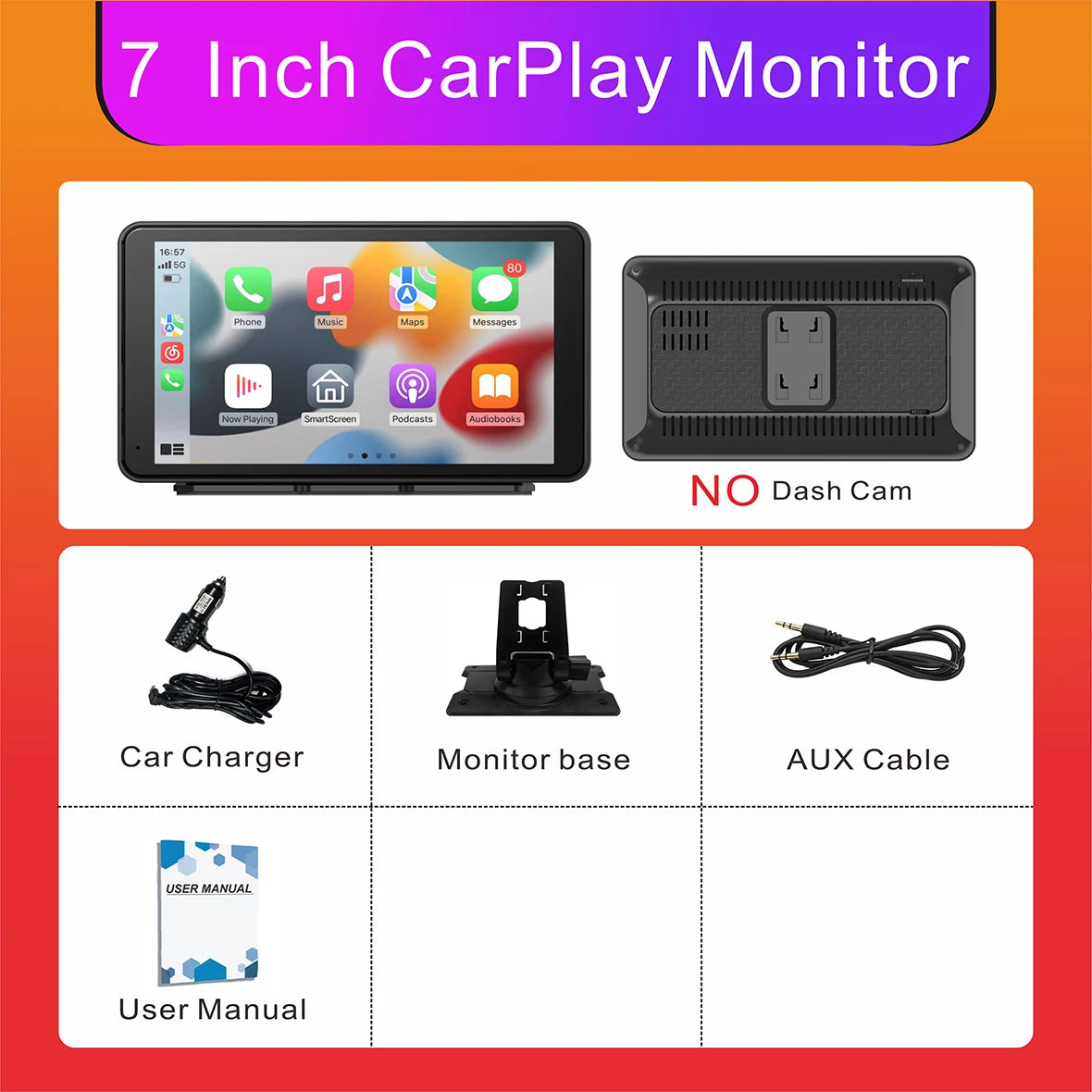 Portable Wireless CarPlay & Android Auto Screen